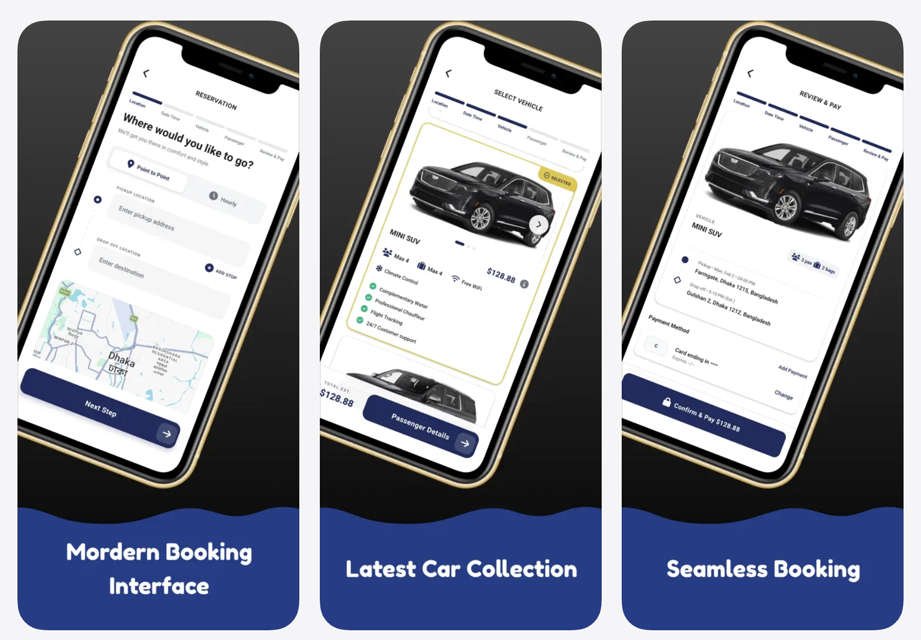 NYL Worldwide Chauffeur App Interface